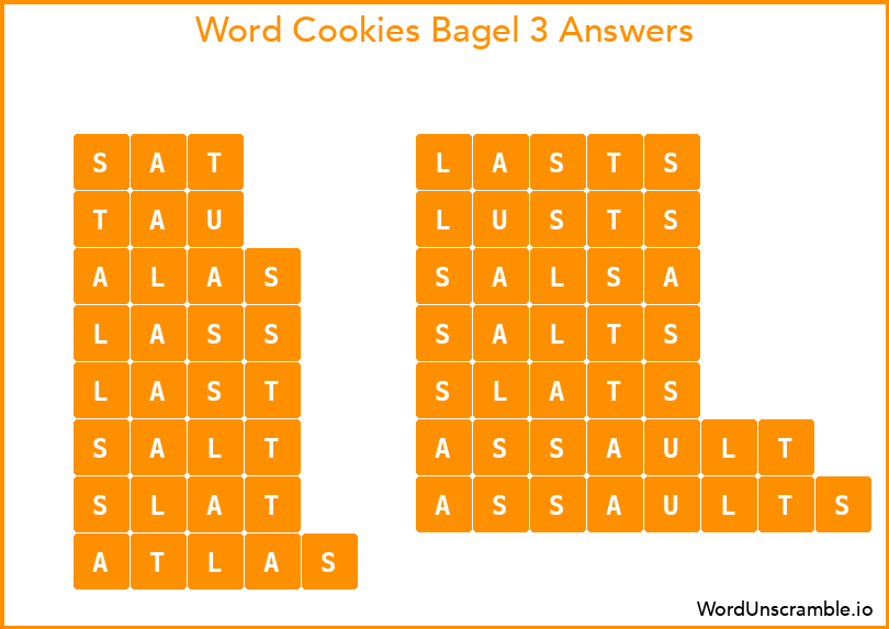 Word Cookies Bagel 3 Answers