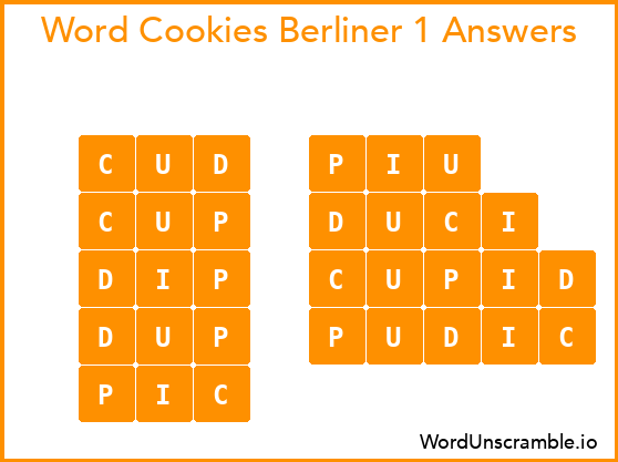 Word Cookies Berliner 1 Answers