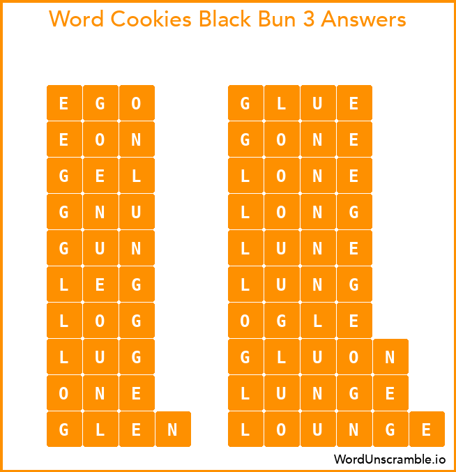 Word Cookies Black Bun 3 Answers
