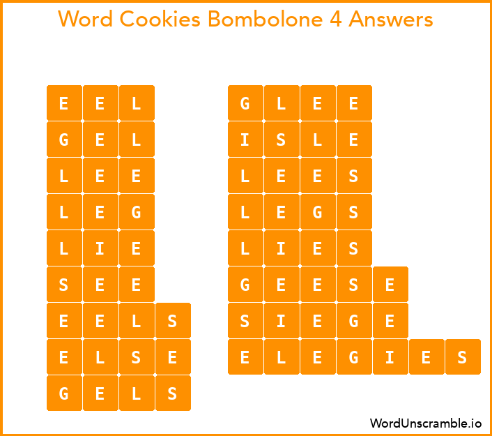 Word Cookies Bombolone 4 Answers