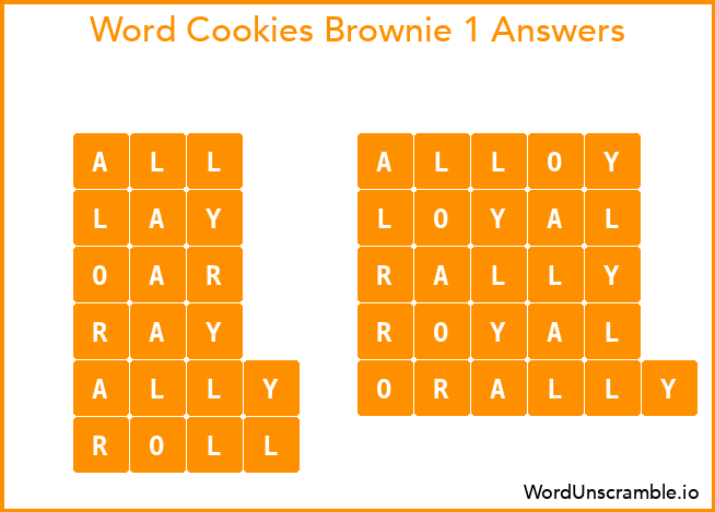 Word Cookies Brownie 1 Answers