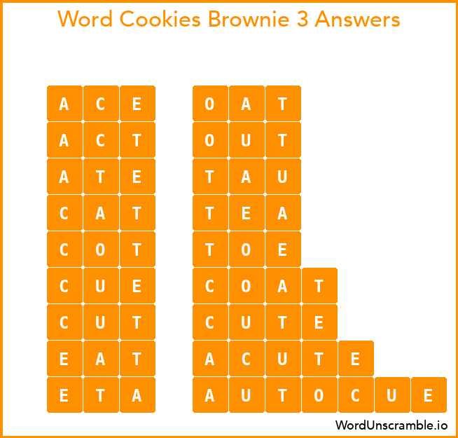 Word Cookies Brownie 3 Answers