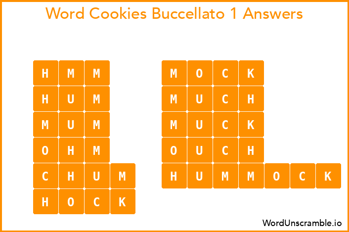 Word Cookies Buccellato 1 Answers