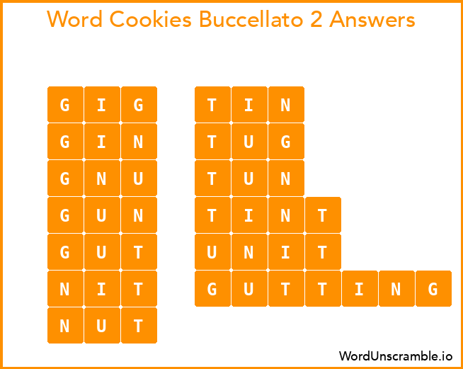 Word Cookies Buccellato 2 Answers