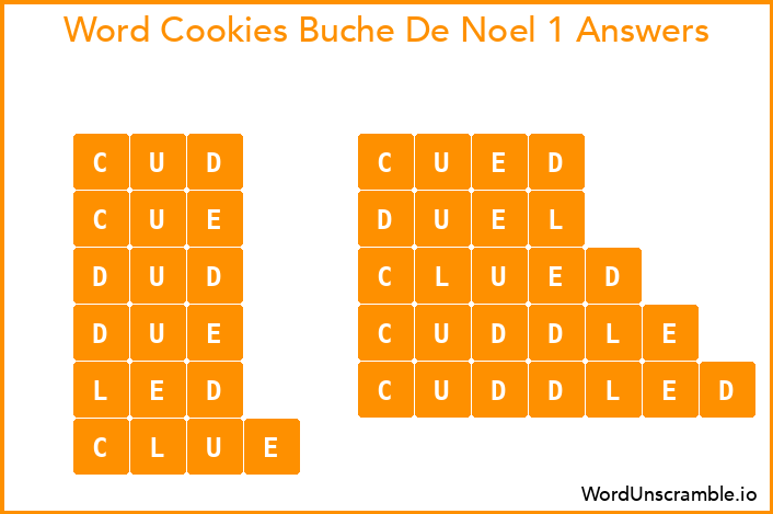 Word Cookies Buche De Noel 1 Answers