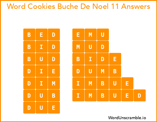 Word Cookies Buche De Noel 11 Answers