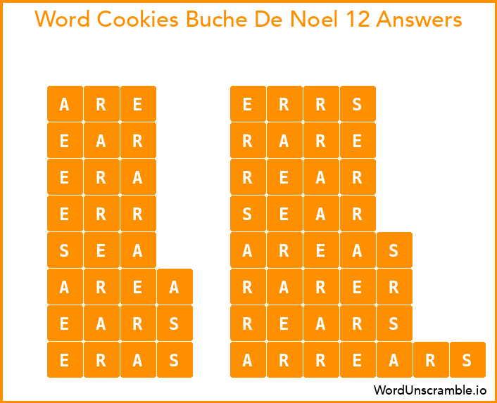 Word Cookies Buche De Noel 12 Answers