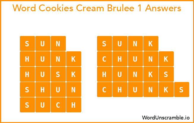 Word Cookies Cream Brulee 1 Answers