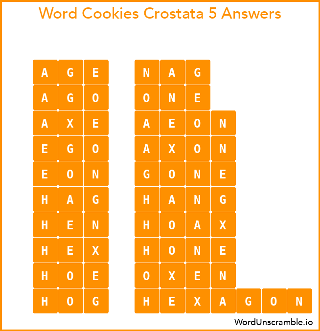 Word Cookies Crostata 5 Answers