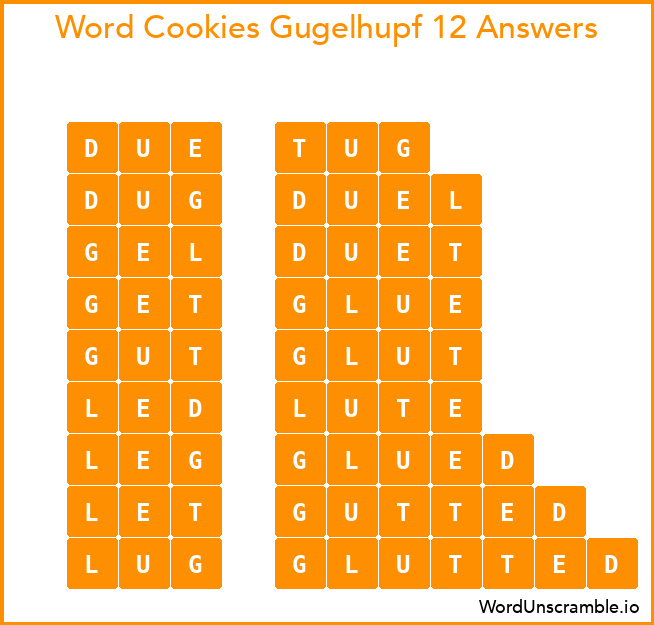 Word Cookies Gugelhupf 12 Answers