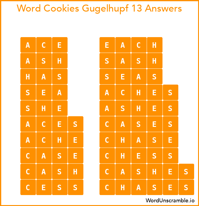 Word Cookies Gugelhupf 13 Answers