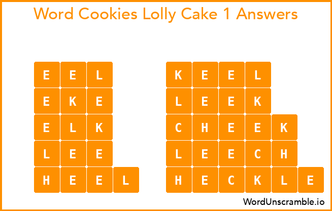 Word Cookies Lolly Cake 1 Answers