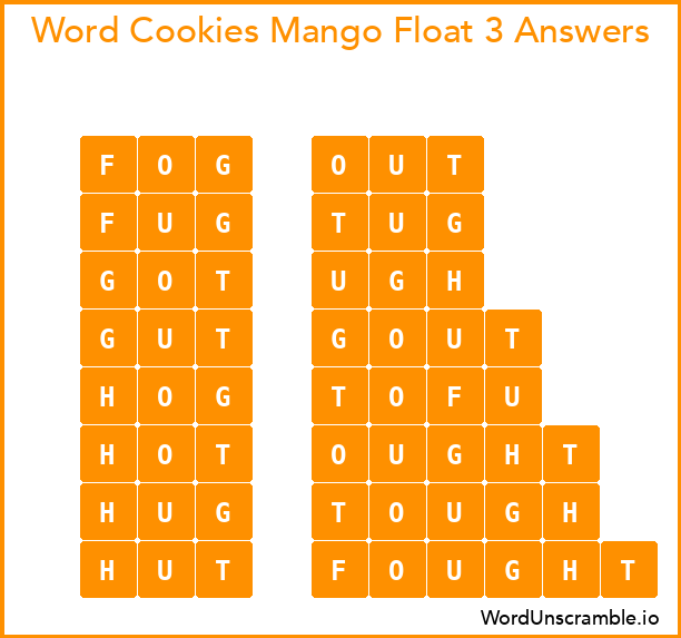 Word Cookies Mango Float 3 Answers