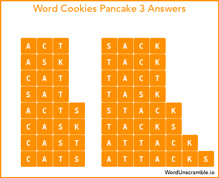 Word Cookies Pancake 3 Answers