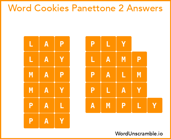 Word Cookies Panettone 2 Answers