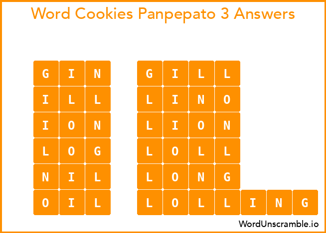 Word Cookies Panpepato 3 Answers