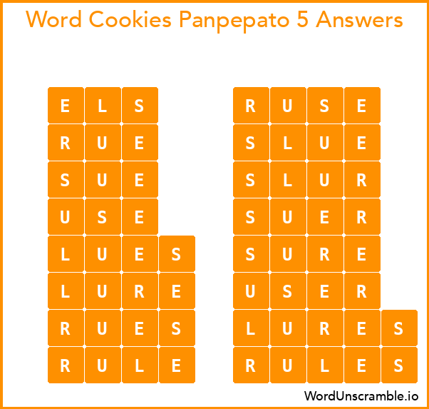 Word Cookies Panpepato 5 Answers