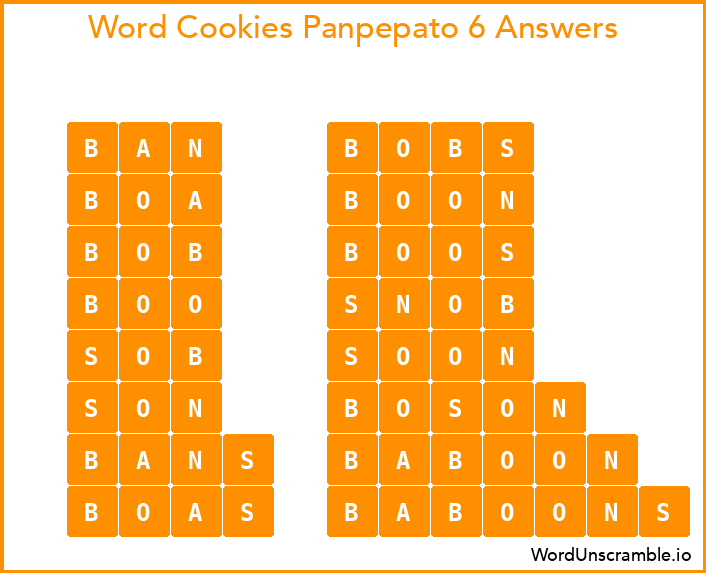Word Cookies Panpepato 6 Answers