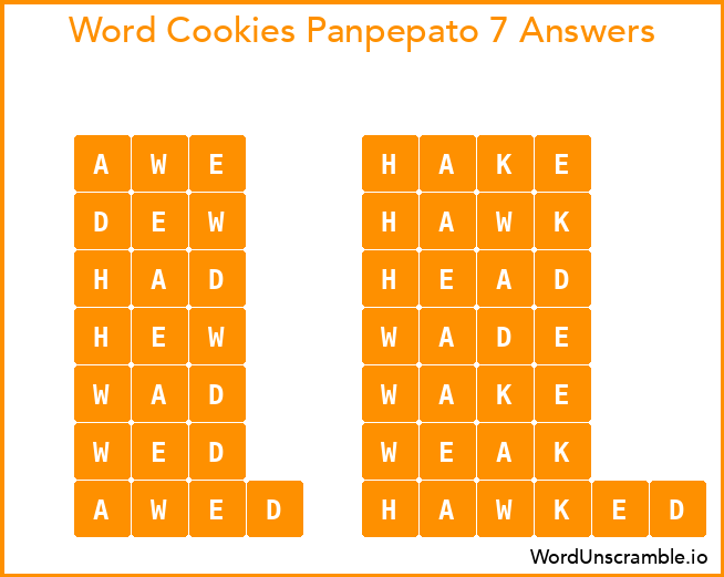 Word Cookies Panpepato 7 Answers