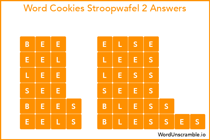 Word Cookies Stroopwafel 2 Answers