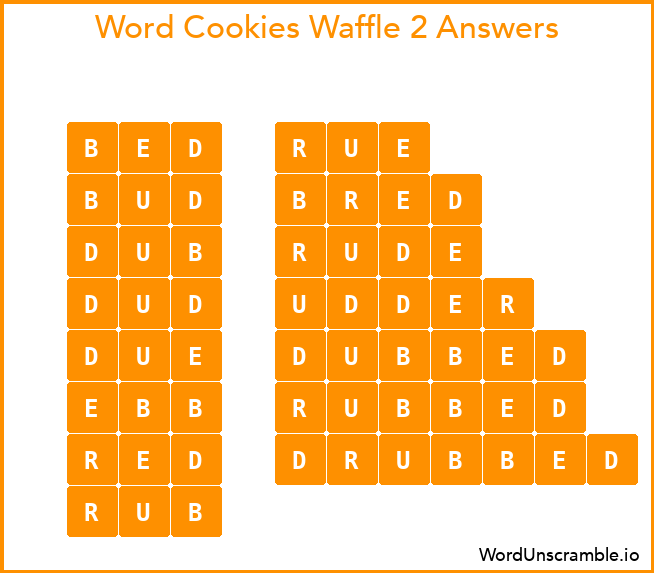 Word Cookies Waffle 2 Answers