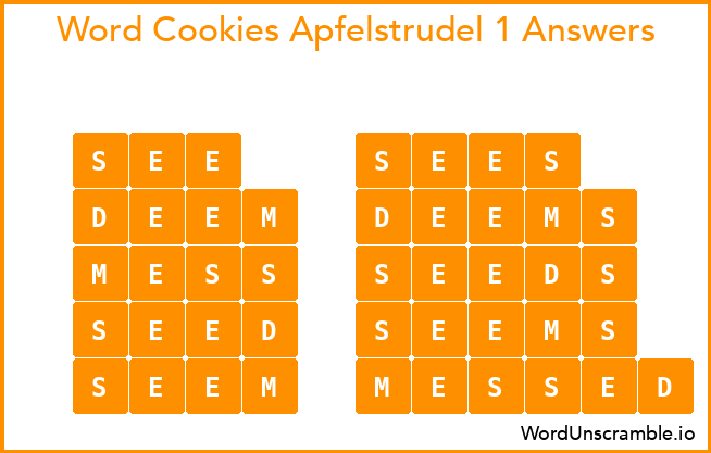 Word Cookies Apfelstrudel 1 Answers