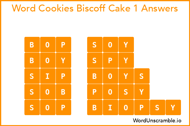 Word Cookies Biscoff Cake 1 Answers