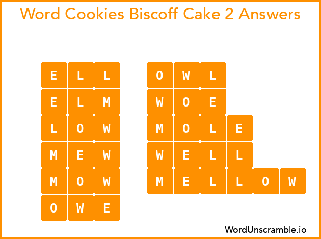 Word Cookies Biscoff Cake 2 Answers