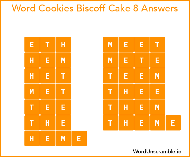 Word Cookies Biscoff Cake 8 Answers