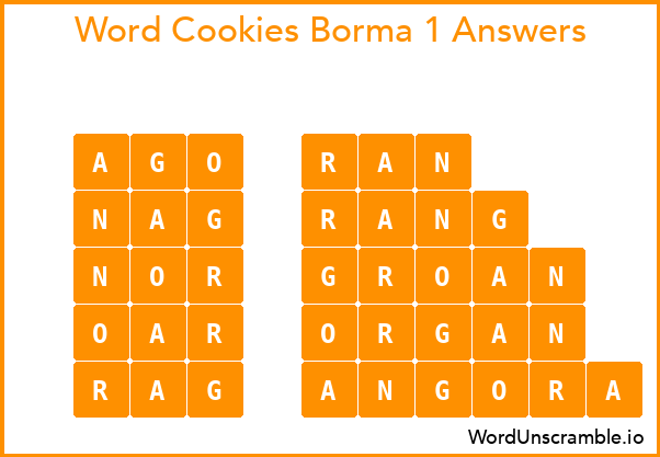 Word Cookies Borma 1 Answers