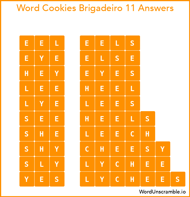 Word Cookies Brigadeiro 11 Answers