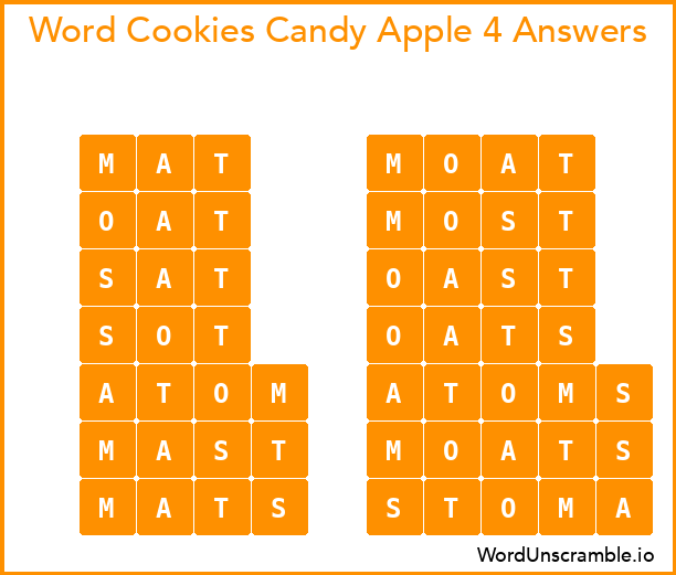 Word Cookies Candy Apple 4 Answers