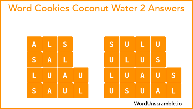 Word Cookies Coconut Water 2 Answers