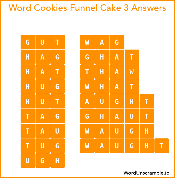 Word Cookies Funnel Cake 3 Answers