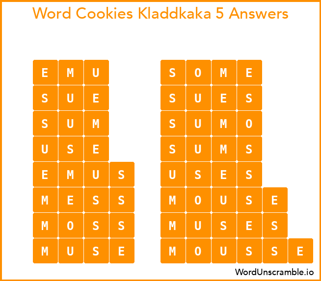 Word Cookies Kladdkaka 5 Answers