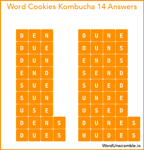 Word Cookies Kombucha 14 Answers