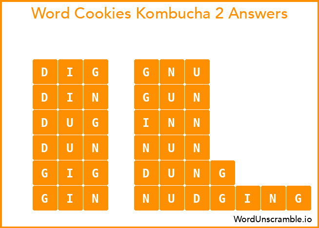 Word Cookies Kombucha 2 Answers