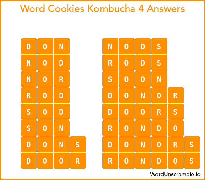 Word Cookies Kombucha 4 Answers