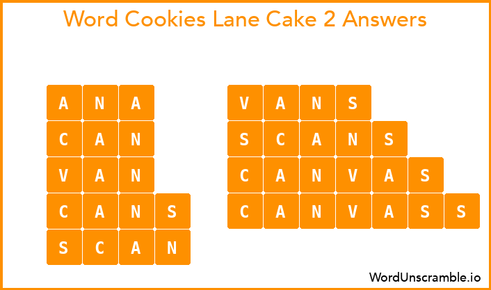 Word Cookies Lane Cake 2 Answers
