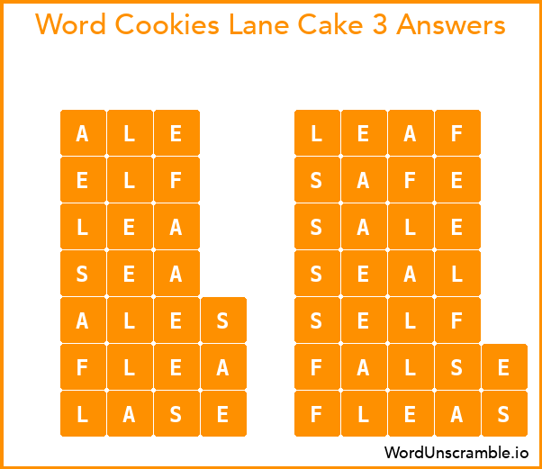 Word Cookies Lane Cake 3 Answers