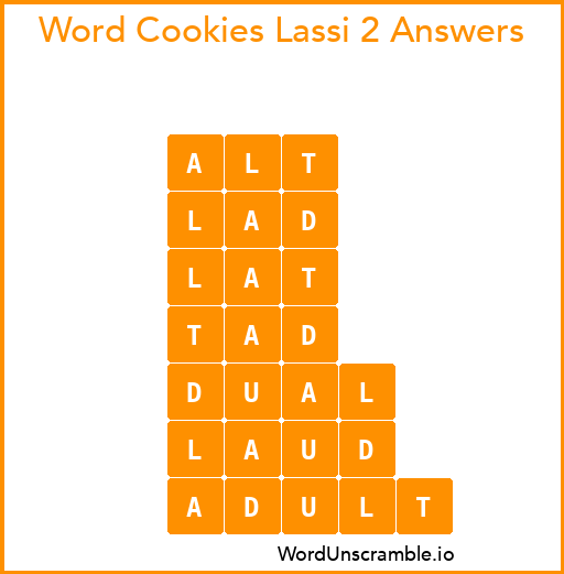 Word Cookies Lassi 2 Answers