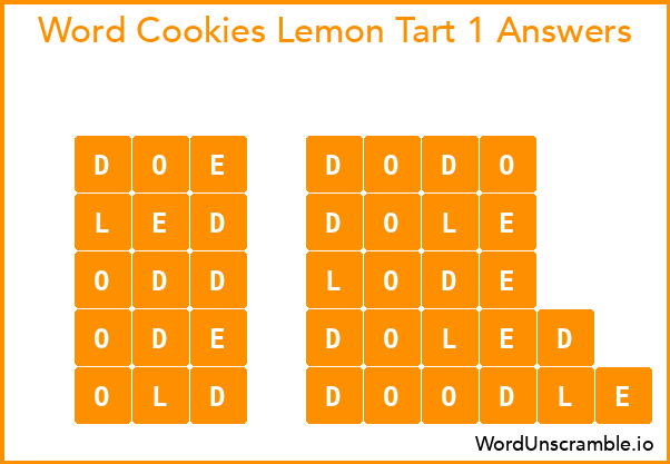Word Cookies Lemon Tart 1 Answers