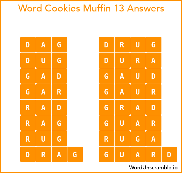 Word Cookies Muffin 13 Answers