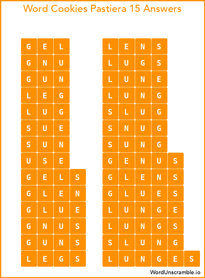 Word Cookies Pastiera 15 Answers