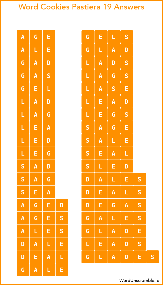 Word Cookies Pastiera 19 Answers