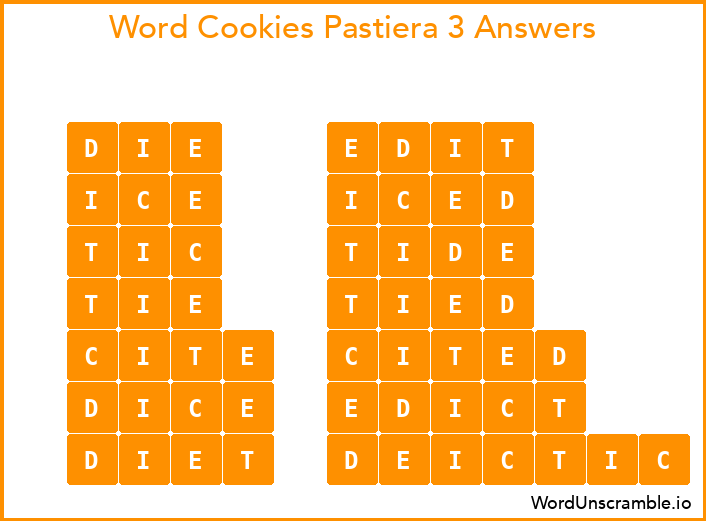 Word Cookies Pastiera 3 Answers