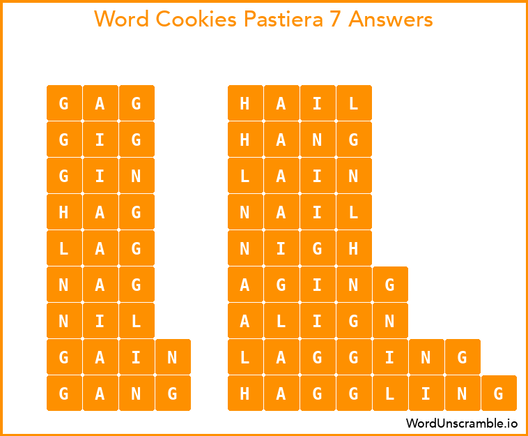Word Cookies Pastiera 7 Answers