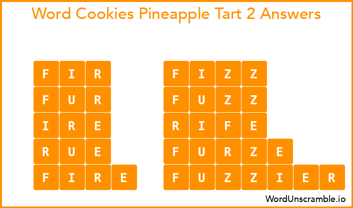 Word Cookies Pineapple Tart 2 Answers