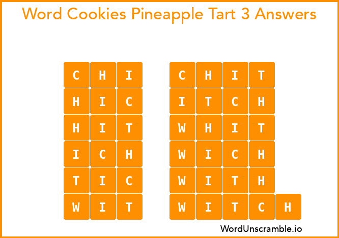 Word Cookies Pineapple Tart 3 Answers