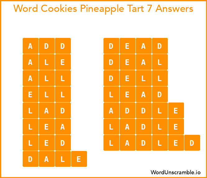 Word Cookies Pineapple Tart 7 Answers